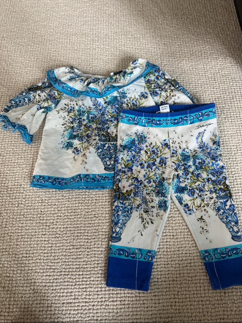 Dolce & Gabbana floral shirt and pants set 9-12 months